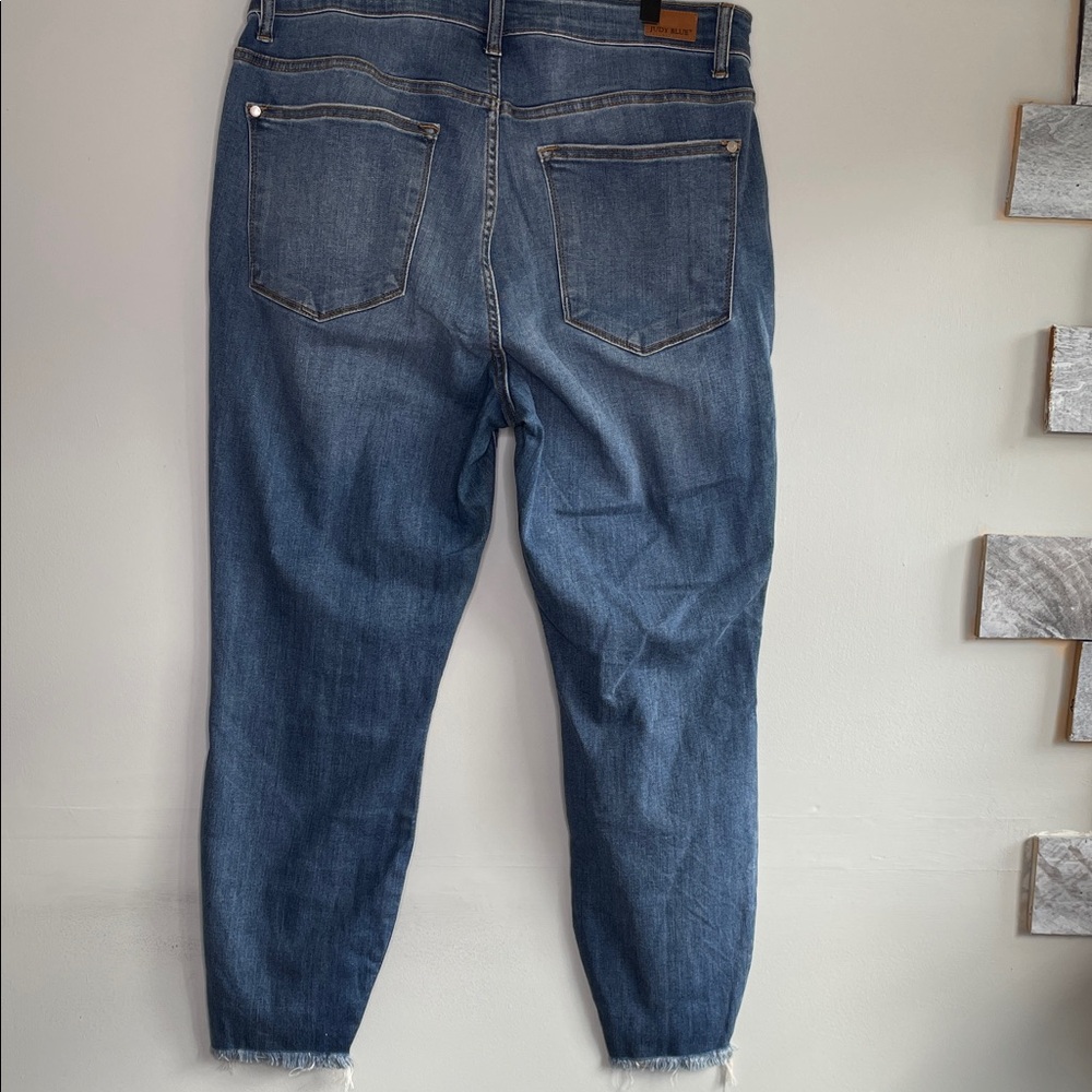 Judy Blue Jeans Womens 16W Blue Skinny Fit Distressed High Rise Stretch Adult - Picture 6 of 8